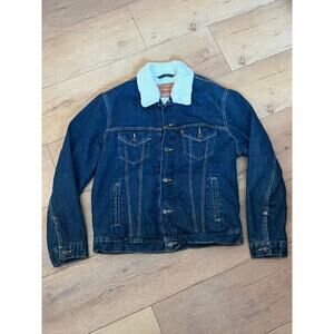 Levi’s Sherpa Lined Denim Trucker Jean Jacket Size Large
